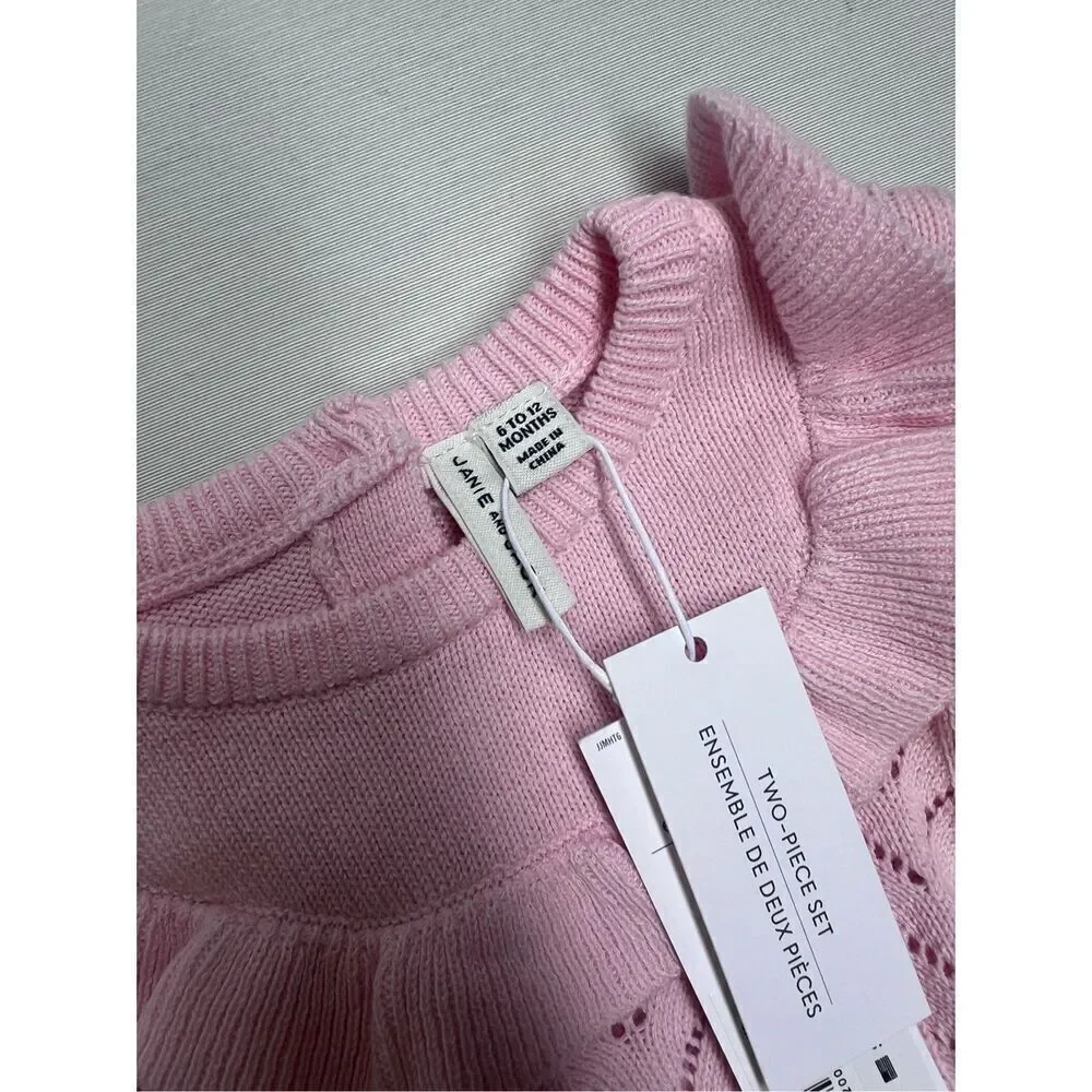 Janie and Jack Baby Ruffle Collared Sweater Set size 6–12 months